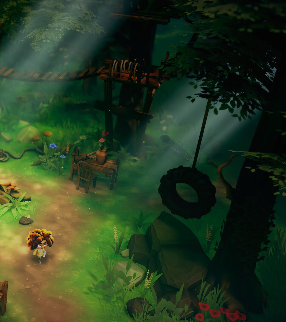 Stage Fright screenshot of forest gameplay area